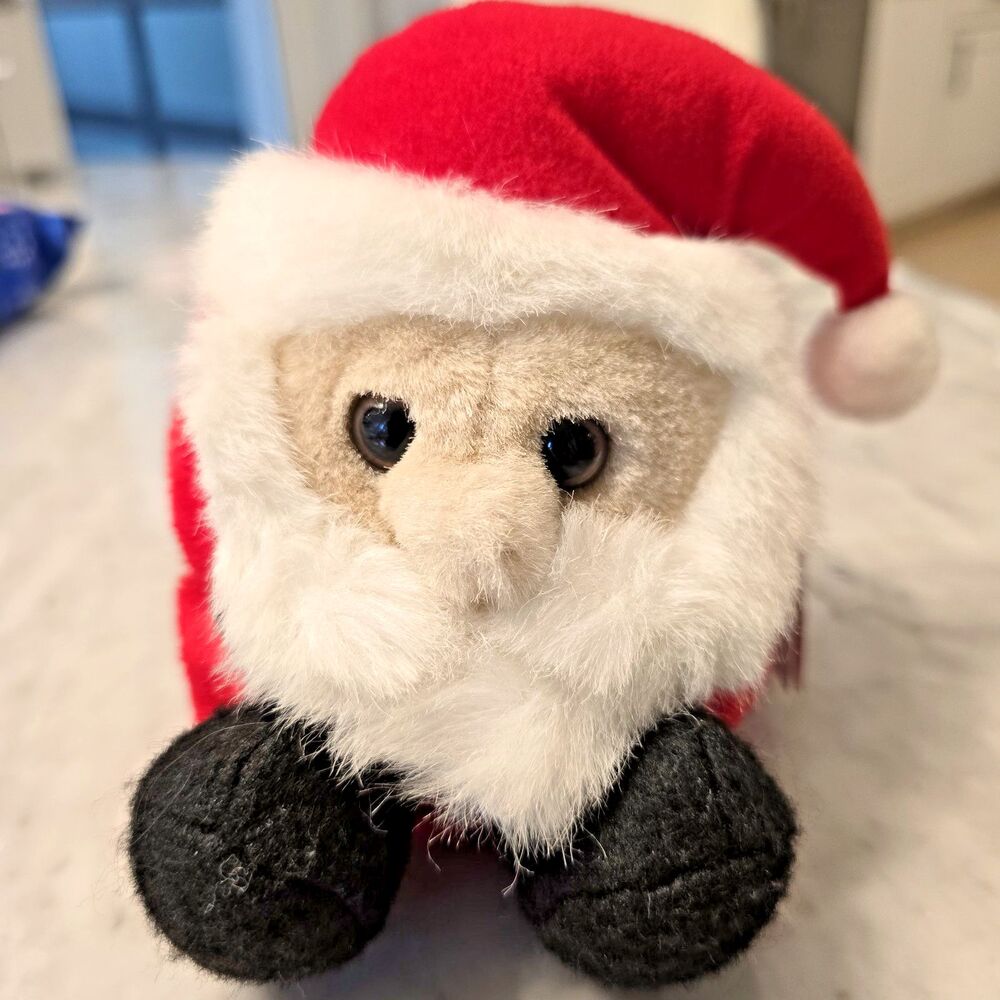 Vintage Puffkins Santa 5" Round Beanie Plush 1994 Plush Limited Edition W/Tag